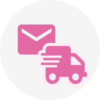 Delivery truck icon with envelope depicting fast Sakura Mobile SIM and eSIM delivery service.