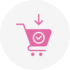 Shopping cart icon with checkmark indicating Japan eSIM order placed before arrival in Japan.