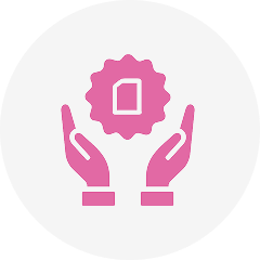 Hands holding a SIM card with starburst symbolizing secure pickup for Sakura Mobile customers.