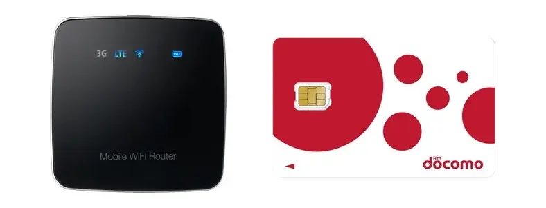 Mobile WiFi and SIM card side by side showing rental options for Japan.