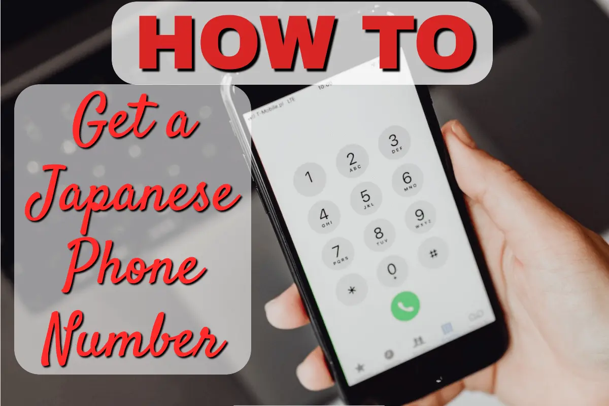 Open phone app on iPhone held in hand for Sakura Mobile's Japan phone number guide.