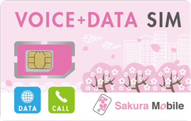 Voice + data SIM for Sakura Mobile's seamess Japan connectivity.