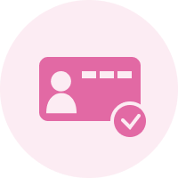 Online ID verification icon for Sakura Mobile registration of legal resident user in Japan.