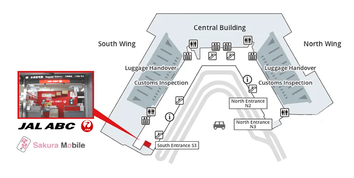 T1, 1st Fl. JAL ABC Counter(Arrivals)