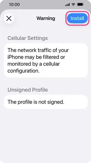 APN installation step 7