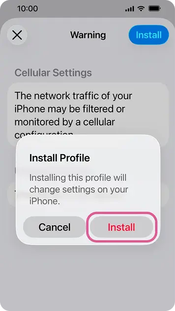 APN installation step 8