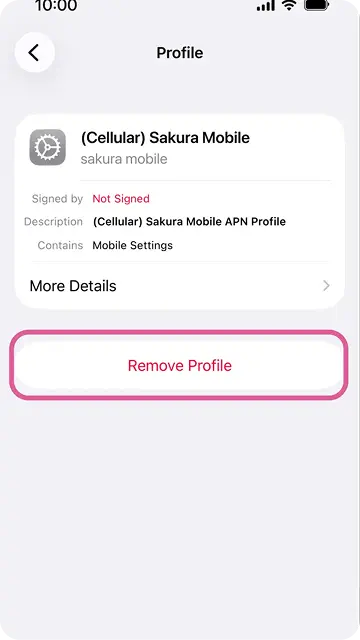 Remove the Sakura Mobile APN profile