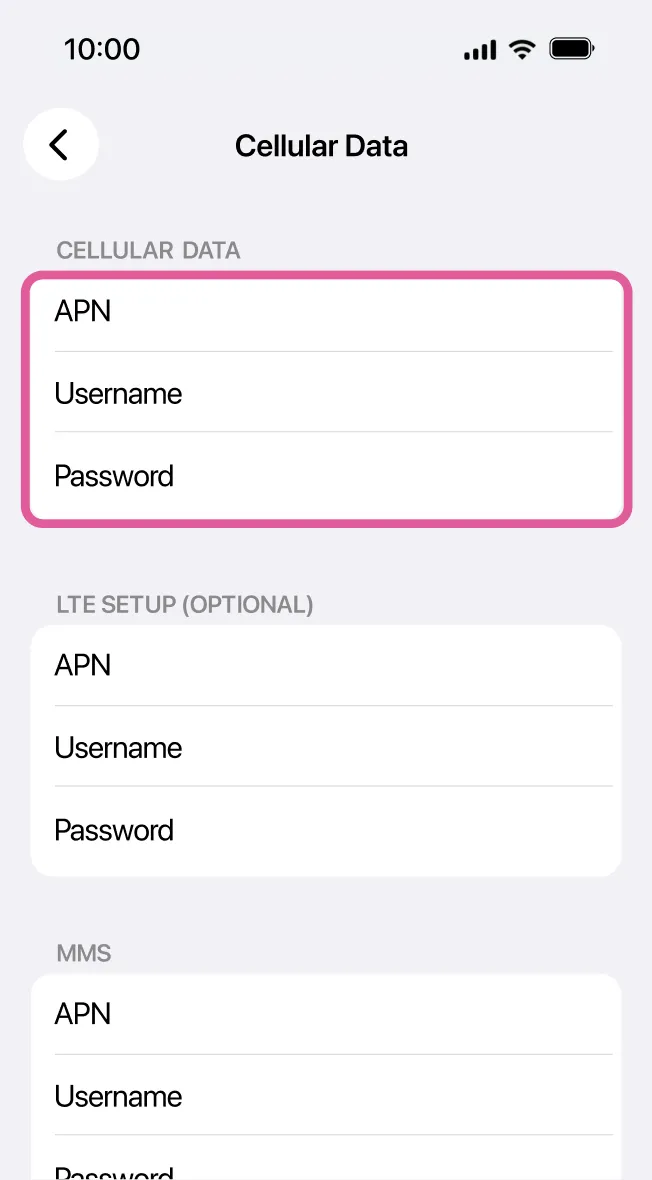 Manual Sakura Mobile APN entry screen with APN, Username, and Password fields shown.