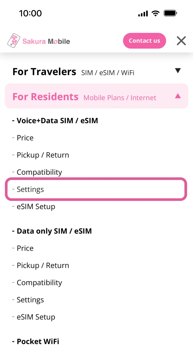 Safari browser open to Sakura Mobile APN settings page for iPhone 5s or later with iOS 15+.
