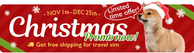CHRISTMAS PROMO NOW! TRAVEL SIM Free Shipping.