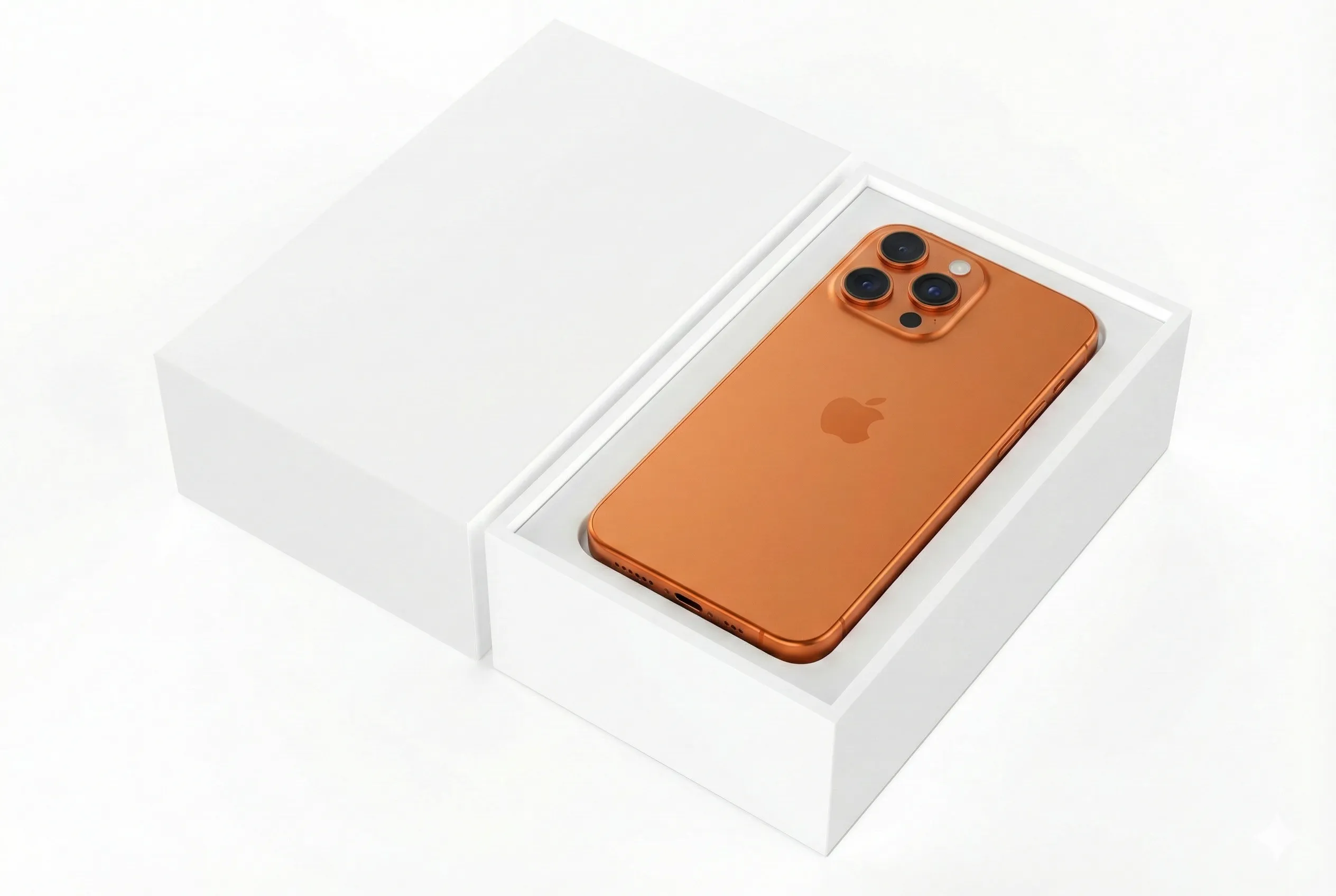 Unboxing of an orange colored Apple iPhone 17 Pro Max.